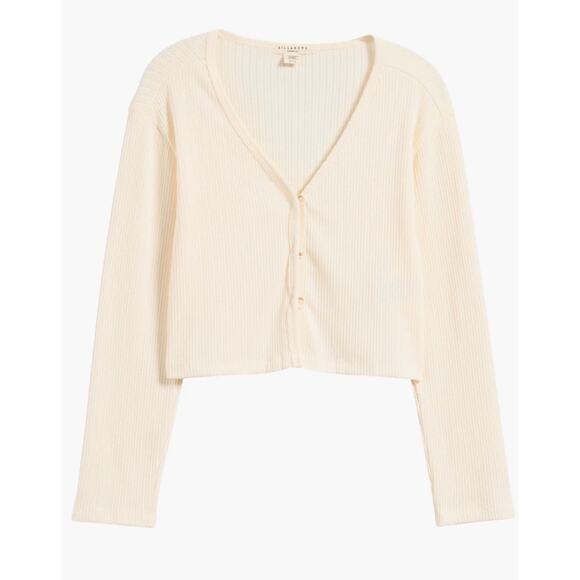 Billabong Lana Pointelle Stitch Button-Up Top size M / ribbed cardigan / sweater - Picture 1 of 8